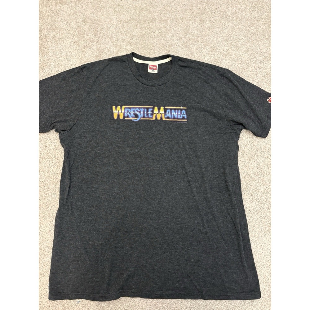 Men's Homage Gray Wrestlemania Short Sleeve Shirt Size 2XL